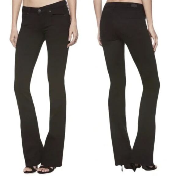 NWT Paige Skyline Boot‎ Cut Jeans in Black Overdye size 32 - Picture 1 of 12